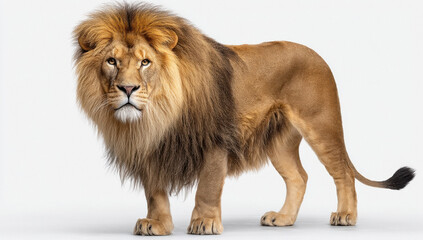 Obraz premium regal lion standing on white background