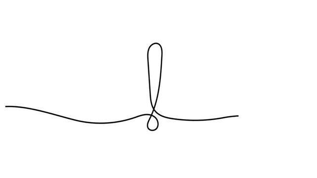 Exclamation mark one line art animation. Hand drawn Exclamation mark. Continuous contour motion. Continuous one single line drawn video