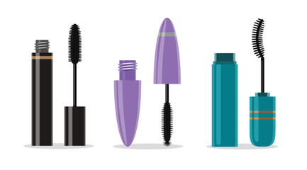 Set of Mascara Tubes and Brushes Packaging