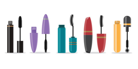 Set of Mascara Tubes and Brushes Packaging