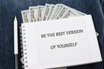 Business motivational inspirational concept. Copy space. Motivational inspirational symbol BE THE...