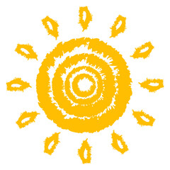 Hand Drawn Sun Crayon