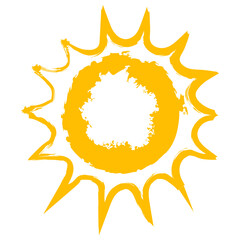 Hand Drawn Sun Crayon