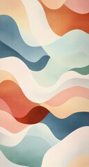 Fototapeta premium Abstract wavy layers of pastel and muted colors