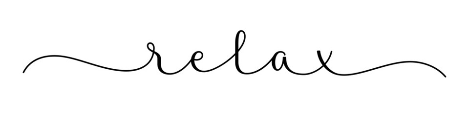 RELAX vector brush calligraphy banner with swashes