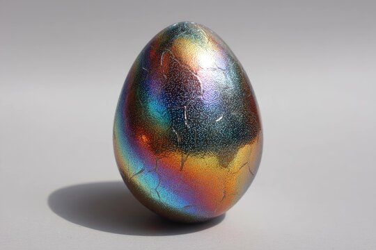 Metallic Easter egg with holographic finish