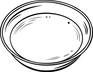 Tea Bowl Outline Illustration