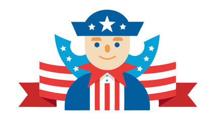 Patriotic uncle sam cartoon character illustration