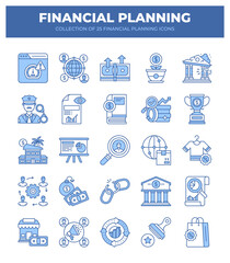 Financial Planning Icons. A Collection of 25 Essential Finance Icons