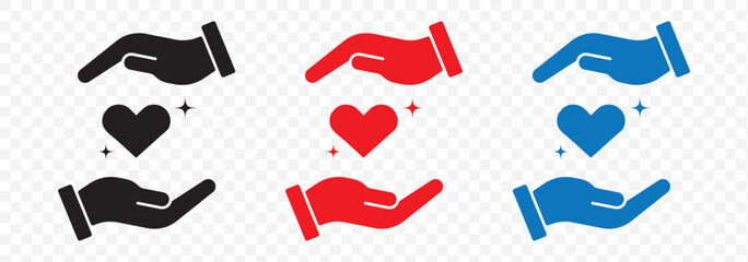 Heart in hand icon showing care and support, perfect for healthcare providers, charities, and community organizations. EPS 10.