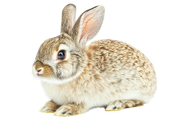 Fototapeta premium Studio portrait of adorable fluffy rabbit with transparent background in high-resolution PNG cutout for Easter designs, children’s book illustrations, web graphics, and versatile digital art projects
