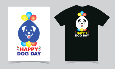 National Dog day T-shirt design template.