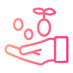 sowing seeds gradient icon