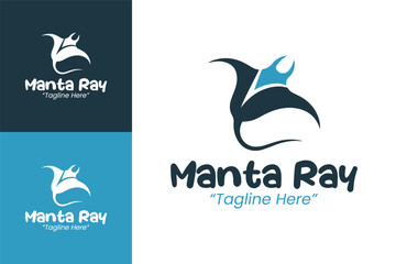 Professional Manta Ray Logo Design for Marine Life and Ocean Conservation