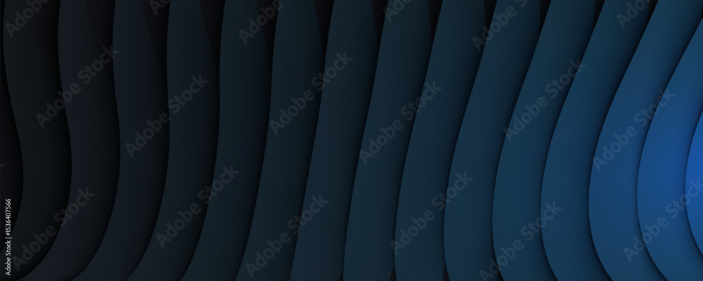 Canvas Prints dark abstract wavy layers background in black tones