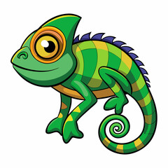 green chameleon cartoon