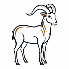 goat on a white background
