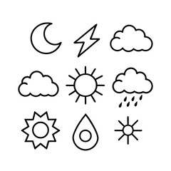 Single Weather Icon Set High Quality Vector Graphics