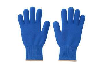 Obraz premium Pair of blue working gloves ensuring safety and grip, isolated on transparent background, ready for use in various work environments