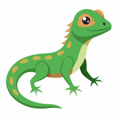 chameleon cartoon isolated on white