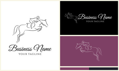 Horse Jumping Logo Design.