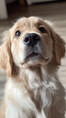 Close-up of golden retriever puppy.