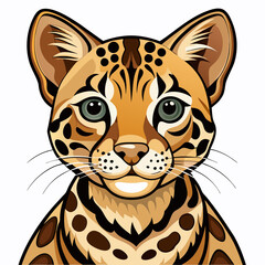 leopard cartoon isolated on white