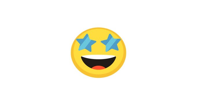 Animated icon of a smiling character with stars or spotlight, symbolizing fame, popularity, or being in the limelight. Perfect for influencer videos, entertainment content, social media branding, pers