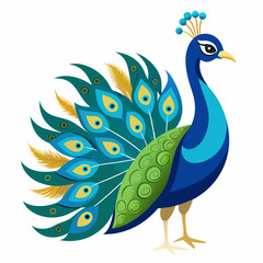 peacock with feathers