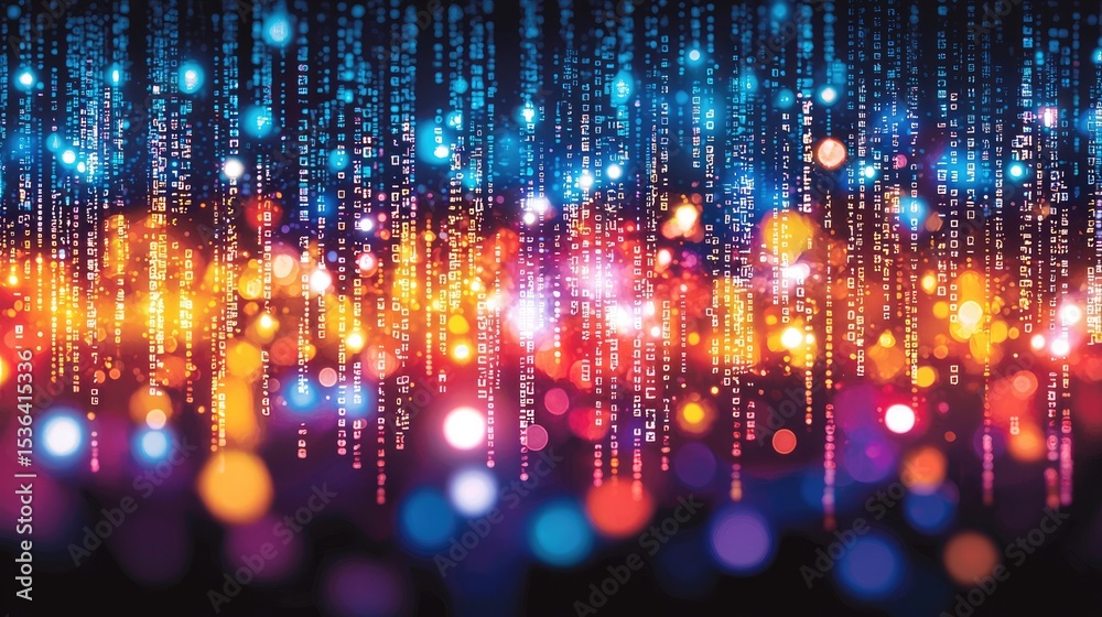 Poster digital light show abstract background visual art colorful display high-tech environment