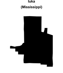 Iuka (Mississippi) blank outline map