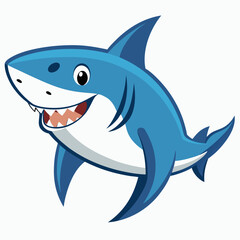 Fototapeta premium shark cartoon isolated on white