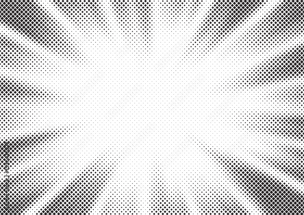 Aufkleber Halftone gradient sun rays pattern. Abstract halftone vector dots background. monochrome dots pattern. Vector background in comic book style with sunburst rays and halftone. Retro pop art design.