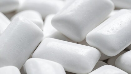 Close up of white bubble gum