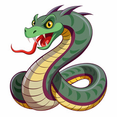 green dragon with a snake