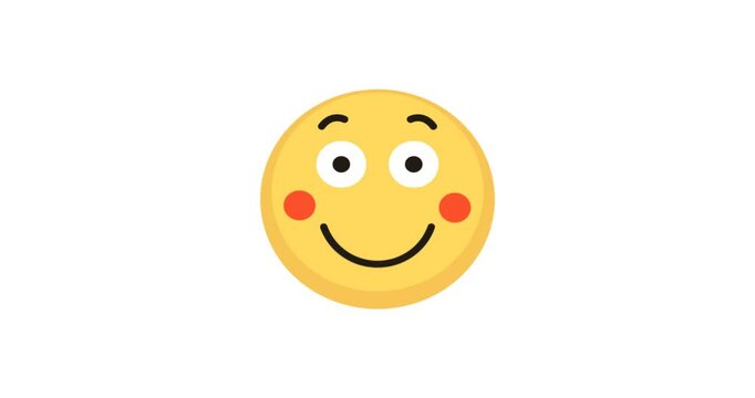 Adorable animated icon of a blushing face, expressing shyness, embarrassment, love, or a flustered reaction. Perfect for character animation kits, emoji-style graphics, romantic videos, reaction-based
