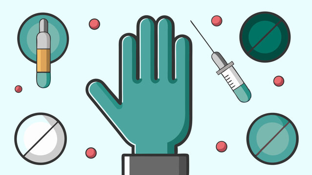 Say No to Drugs Illustration of Hand Rejecting Medication