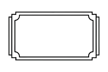 Black and white picture frame for modern wall on white background