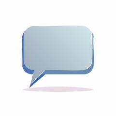 Fototapeta premium A light-blue speech bubble, blank, ready for text, 3D style, simple design.