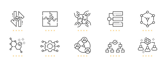 Connection related line icons. Editable stroke