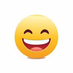 A cheerful, smiling yellow emoticon expressing happiness and joy.