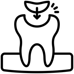 Tooth filling icon for dental, website, application, printing, document, poster design, etc