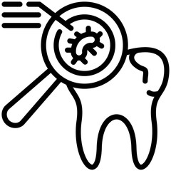 Tooth infection icon for dental, website, application, printing, document, poster design, etc