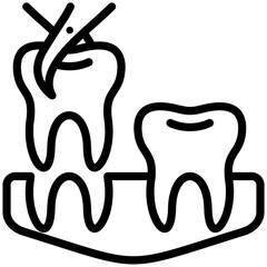 Tooth extraction icon for dental, website, application, printing, document, poster design, etc