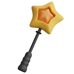 3d Render of  Star scepter and halloween festive