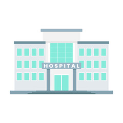 hospital building flat vector icon illustration