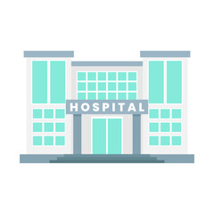 hospital building flat vector icon illustration