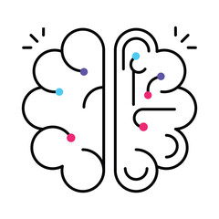 Brain Circuit Vector Filled outline illustration style icon. EPS 10 file