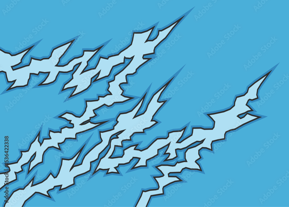 Poster abstract background with geometric crack line pattern and with some copy space area. claw mark patte