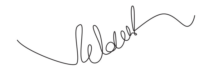 WOW one line hand drawn word. Expression single monoline doodle text, scribble lettering
